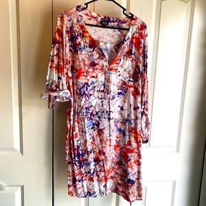 Women’s a.n.a. watercolor roll tab shirt dress